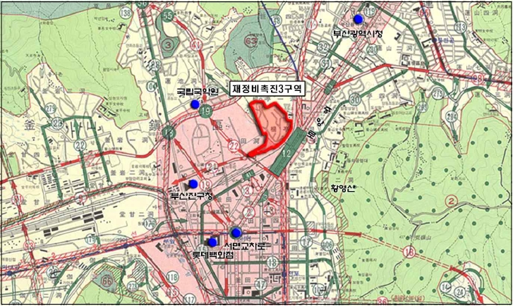 부산시민공원 재정비촉진3구역 재개발 사업 위치도. / 사진제공=부산광역시 정비사업 통합홈페이지