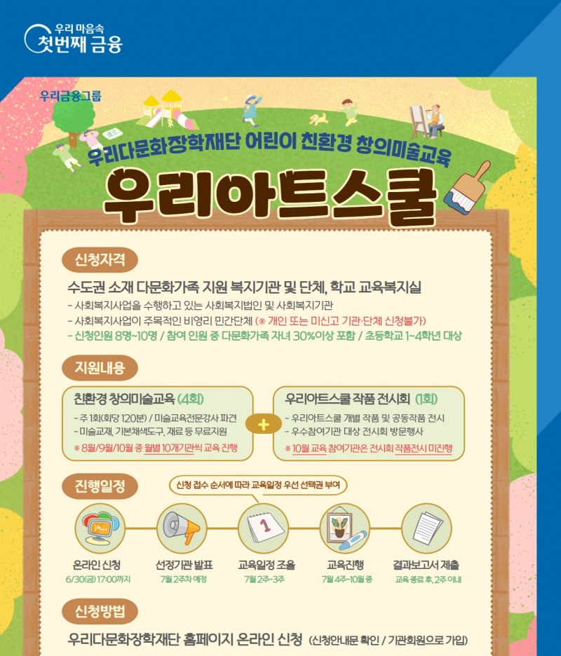 ‘우리아트스쿨’ 모집 포스터. / 사진제공=우리금융그룹