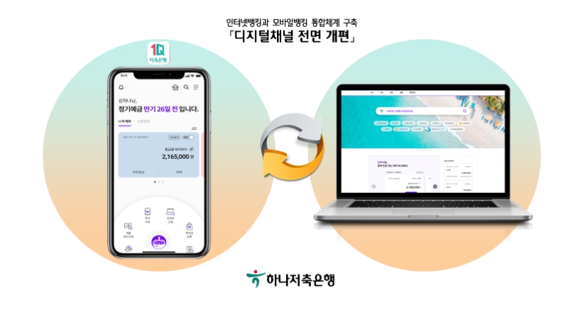 하나저축은행이 비대면채널 이용자의 편의성과 접근성을 제고하기 위해 인터넷뱅킹과 모바일뱅킹 앱을 전면 개편했다. /사진제공=하나저축은행