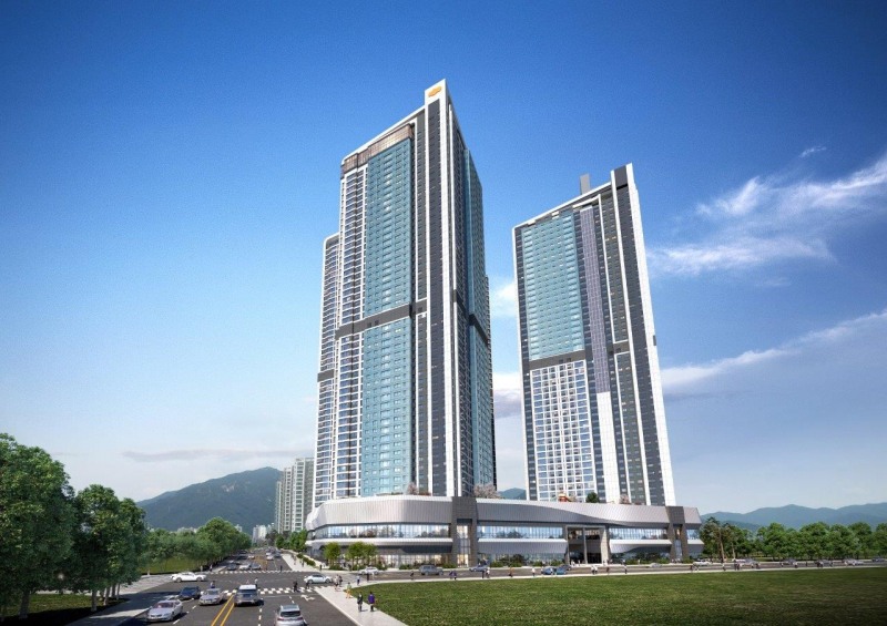 e편한세상 삼천포 오션프라임 투시도./사진제공=DL이앤씨