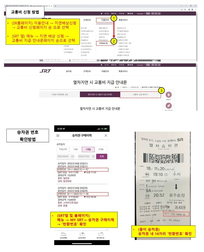 대전조차장 탈선사고 관련 교통비 신청방법 및 반환번호 확인 방법. /사진제공=SR