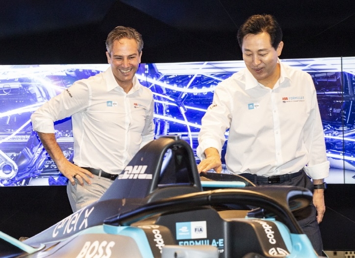 제이미 리글 포뮬러E CEO(왼쪽)와 오세훈 서울시장.