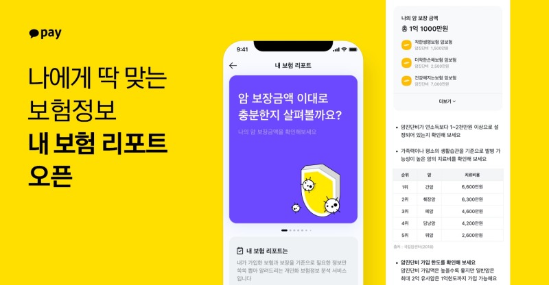 카카오페이가 ‘내 보험 리포트’ 서비스를 출시했다. /사진제공=카카오페이