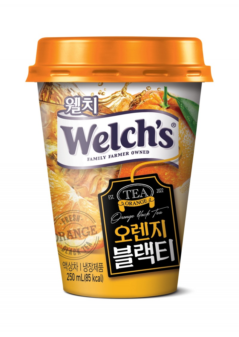 푸르밀이 칼로리 부담없이 커피 대신 즐기는 신제품 음료 ‘웰치 오렌지블랙티’ 출시했다고 1일 밝혔다./사진제공=푸르밀
