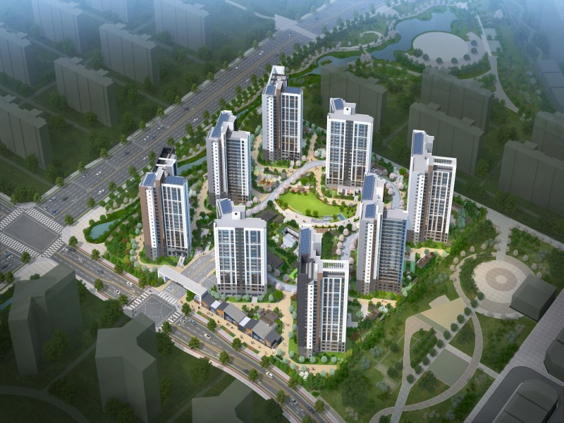 ‘호반써밋 스카이센트럴 2차 조감도. /사진제공=호반건설