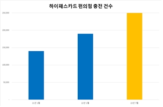하이패스카드 편의점 충전 건수. /그래픽=SM그룹 제공