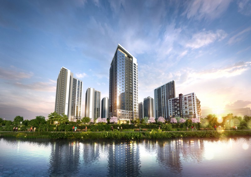 e편한세상 탕정 퍼스트드림 단지 투시도./사진제공=DL이앤씨