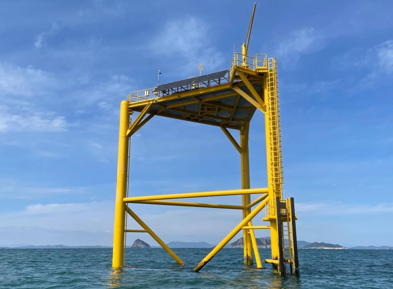 완도 장보고 해상풍력계측기 전경./사진제공=코오롱글로벌