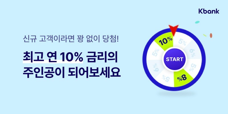 케이뱅크는 한가위 이벤트로 신규 고객 선착순 10만명을 대상으로 최고 연 10% 금리를 받을 수 있는 ‘특별금리 룰렛이벤트’를 선보인다. / 사진제공=케이뱅크