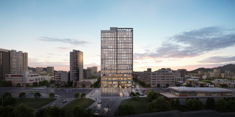 '상봉역 유보라 퍼스트리브' 및 '상봉역 포 스퀘어' 단지투시도 / 사진제공=반도건설