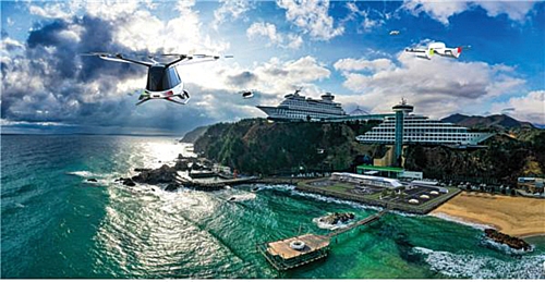 ▲ 대우건설 컨소시엄이 제안한 UAM 관광 및 카고드론 활용 버티포트. 사진제공 = 대우건설