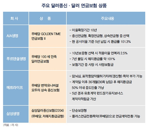 ‘환율 고공행진’…노후대비 달러연금보험 어떤게 좋을까