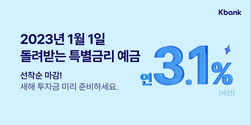 케이뱅크가 단기성 예금 트렌드에 따라 짧지만 높은 금리를 받을 수 있는 특판 상품을 선보인다. / 사진제공=케이뱅크