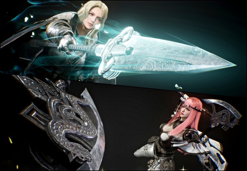 오딘 신규 클래스 ‘실드 메이든’의 2차 전직 캐릭터 ‘발키리’(위), ‘액슬러’(아래). 사진=카카오게임즈