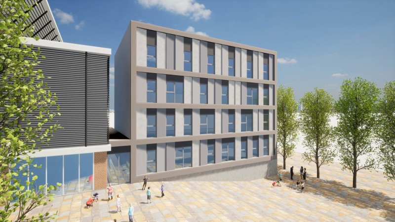 호반건설, 아산탕정 중학교 증축공사 투시도./사진제공=호반건설