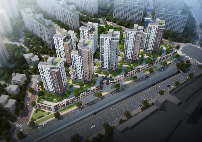 동백호수공원 두산위브더제니스 단지 조감도