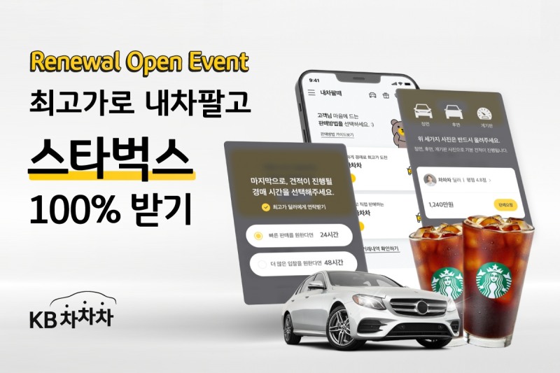 KB캐피탈이 KB차차의 내차팔기 서비스 ‘팔아줘차차차’ 서비스를 리뉴얼 오픈했다. /사진제공=KB캐피탈