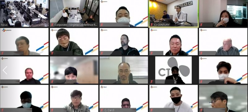 10월 13일 온라인 화상 플랫폼에서 열린 제 6회 글로벌 IT 워크숍(Global IT Committee)에서 CJ대한통운과 글로벌 법인의 IT 리더들이 의견을 나누고 있다. /사진제공=CJ대한통운