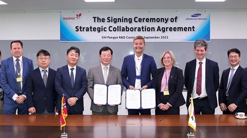 ▲ 삼성중공업은 지난달 29일 노르웨이 에퀴노르와 해양플랜트 전략 합의서를 맺었다. 사진=삼성중공업