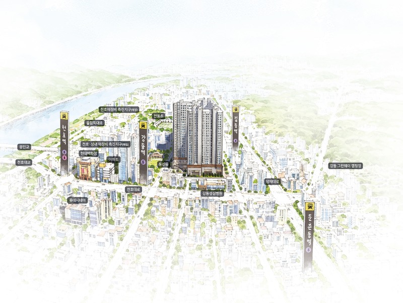 강동역SK리더스뷰 조감도