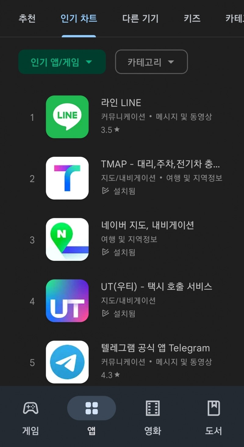 18일 구글플레이스토어 인기 앱 순위. 2022.10.18/사진=구글플레이스토어 홈페이지 갈무리