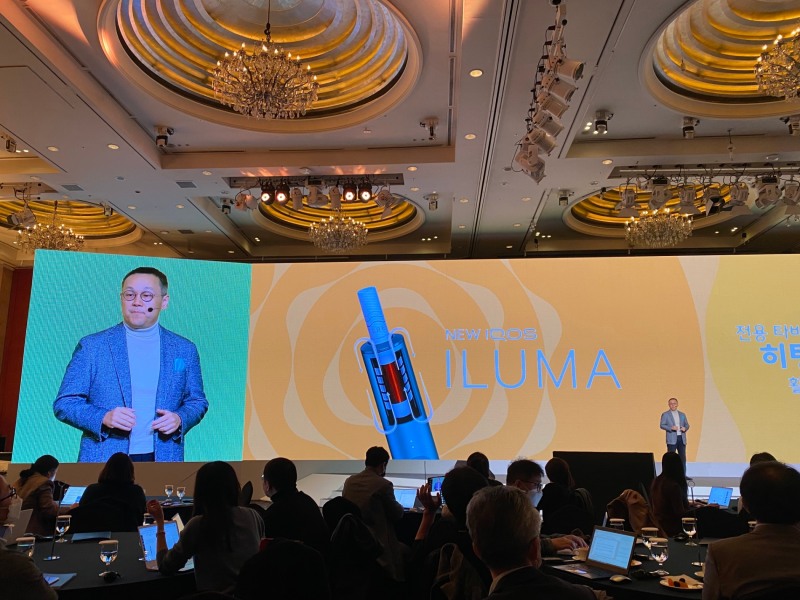 백영재 한국필립모리스 대표가 25일 낮 서울 소공동 롯데호텔에서 열린 한국필립모리스 신제품 출시 기자간담회에 참석해 발언하고 있다./ 사진제공 = 홍지인 기자