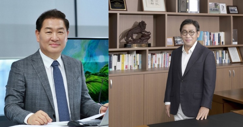 (왼쪽부터) 한종희 DX부문장(부회장)과 이재승 생활가전사업부장. 사진=삼성전자
