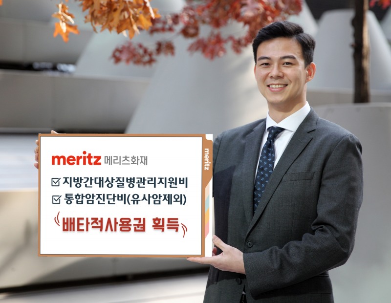 메리츠화재는 ‘지방간대상질병관리지원비’와 ‘통합암진단비(유사암제외)’ 2개 담보에 대해 독창성과 유용성,진보성, 노력도 등을 인정받아 3개월 배타적사용권을 획득했다고 1일 밝혔다./사진=메리츠화재