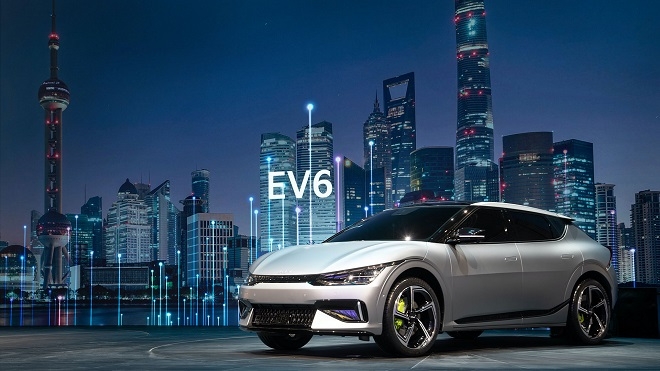 기아가 2021 상하이 국제 모터쇼에서 소개한 전용전기차 EV6. 사진=기아.