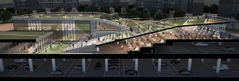 '클럽 더샵' 친환경 디자인 웨이브타입 단면도 / 사진제공=포스코건설