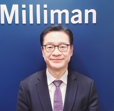 안치홍 밀리만코리아 대표-현.밀리만 한국/중국 대표 / Global Partner-Milliman 본사 근무-National Life 근무-Equitable Life 근무-Manulife 근무-University of Waterloo 수학과 석사: 보험수리 전공-연세대학교 상경대 경영학과 졸