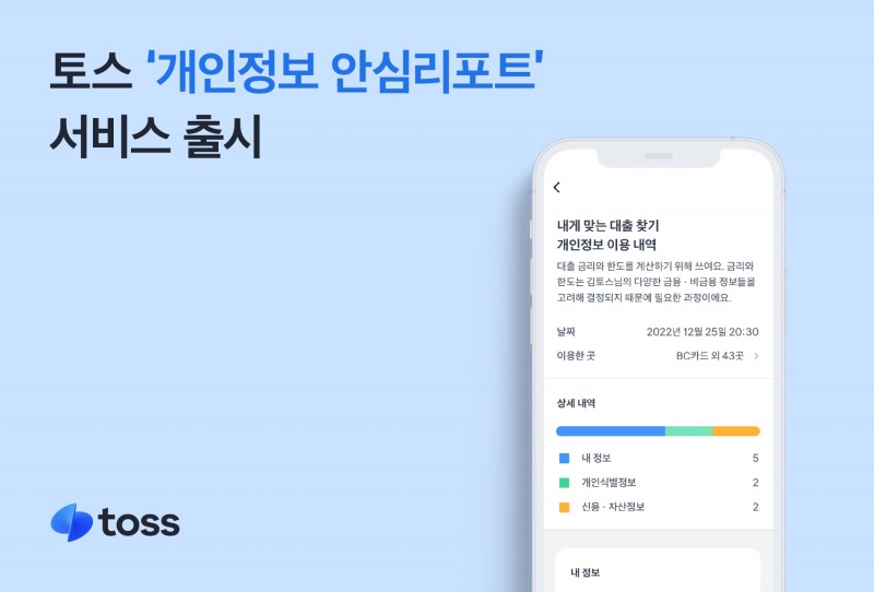 토스가 ‘개인정보 안심리포트' 서비스를 출시했다. /자료제공=토스