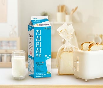 ▲ 할인 품목 하나인 농협OKCOOK 진심안심우유 900ml 상품.