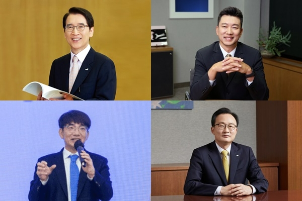 (왼쪽 상단부터 시계방향으로) 신창재 교보생명 대표이사 회장과 이재원 푸본현대생명 대표이사 사장, 이환주 KB라이프 대표이사 사장, 이영종 신한라이프 대표이사 사장./사진=각사