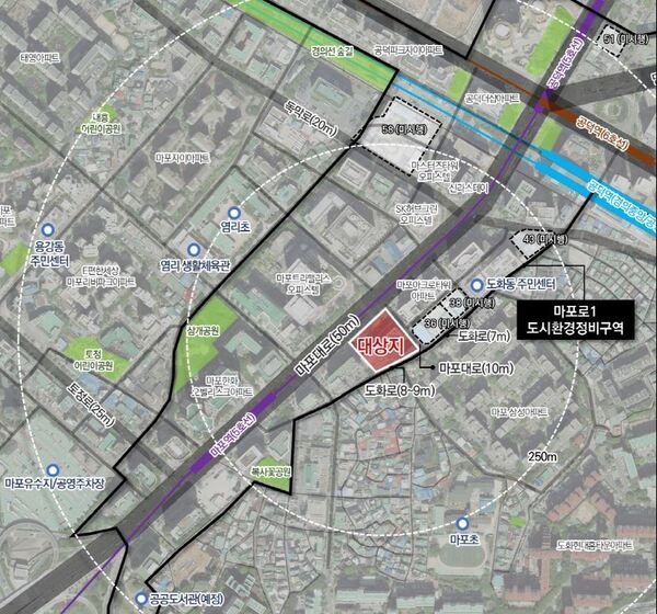 서울시 마포구 마포로 1구역 제34지구 도시정비형 재개발 사업 위치도./자료제공=서울시