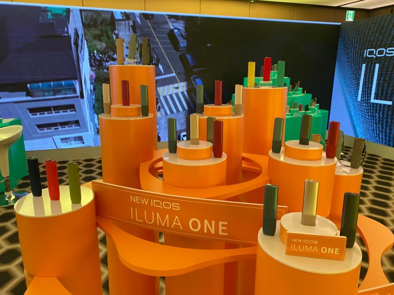 한국필립모리스 신제품 '아이코스 일루마 원' 제품 전시 모습./ 사진촬영 = 홍지인 기자