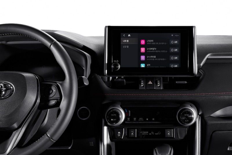 토요타 RAV4 PHEV(플러그인 하이브리드)에 탑재된 U+Drive. 사진=LG유플러스