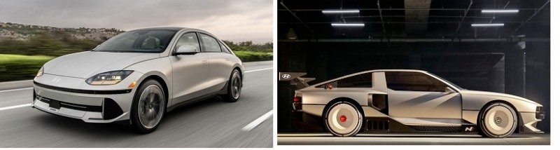 현대차 아이오닉6(왼쪽)과 N 비전 74.