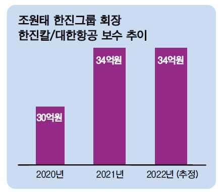 ‘마일리지 논란’ 조원태…  올해 보수는 2배 인상?