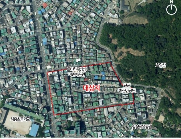 모아타운으로 지정된 서울 금천구 시흥4동 817일대 대상지./사진제공=서울시