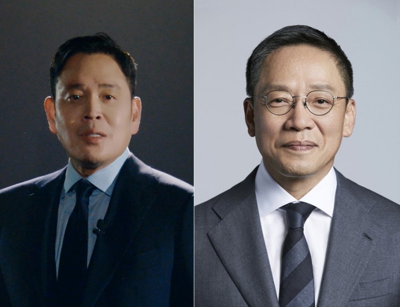 정용진 신세계그룹 부회장(왼쪽), 정태영 현대카드 부회장. /사진제공=신세계,현대카드