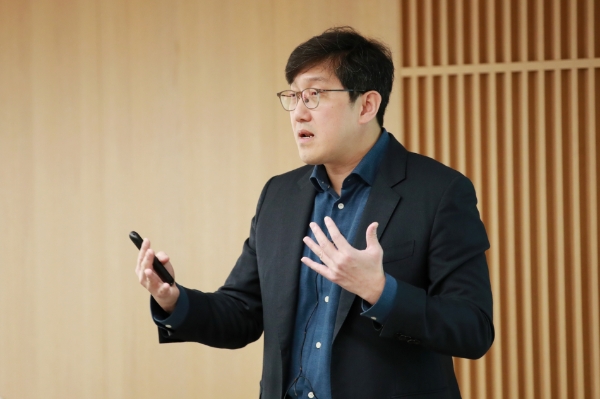 박기영 금통위원이 16일 서울 태평로 한은에서 열린 기자간담회에서 발언하고 있다. / 사진제공= 한국은행(2023.03.16)