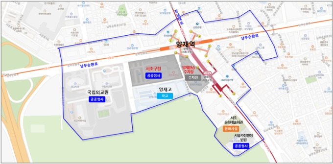 양재역 환승거점 위치도./사진제공=서울시