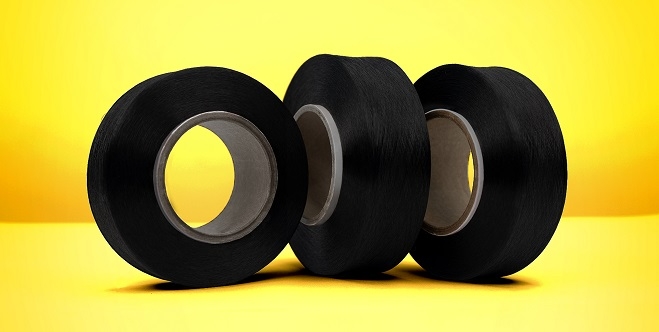 효성티앤씨 블랙 스판덱스 원사. 사진=효성티앤씨.