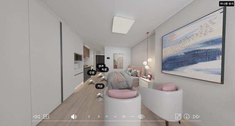 칸타빌 수유팰리스 19㎡AB형 사이버 견본주택 내부 화면 / 사진=칸타빌 수유팰리스 홈페이지