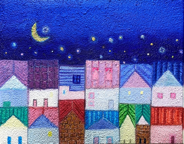 ▲“밤편지1”,3호(27,3 x 22.0 cm,)mixed media(oil), 2021