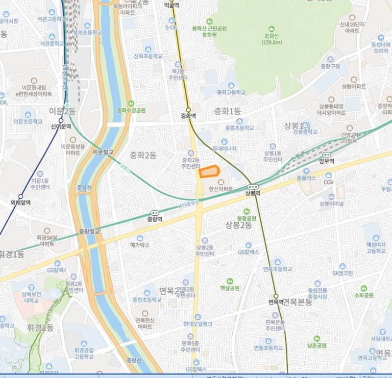 중화우성타운 재건축정비사업 위치도 / 자료=서울시정비사업정보몽땅