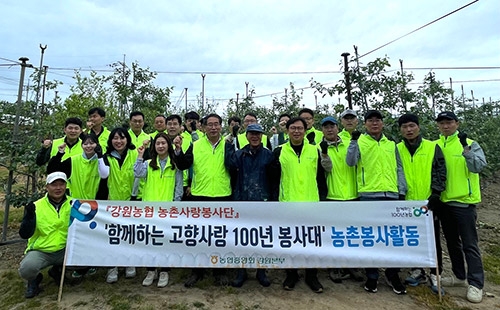 강원농협 '함께하는 고향사랑 100년 봉사대' 농촌일손돕기