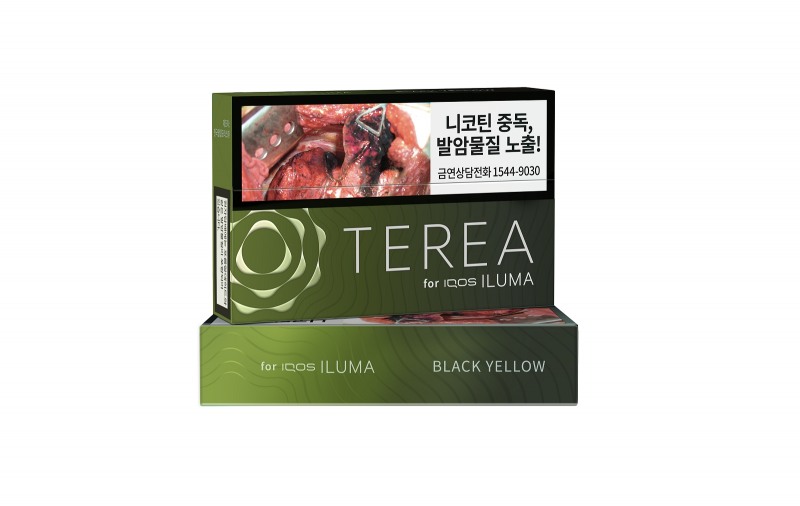 아이코스 일루마 전용 타바코 스틱 신제품 ‘테리아 블랙 옐로우’./ 사진 = 한국필립모리스