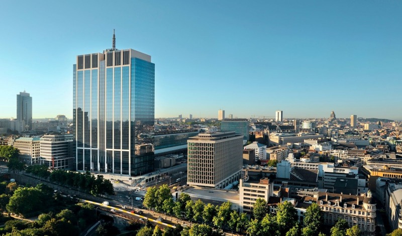 벨기에 브뤼셀 소재 파이낸스타워 전경